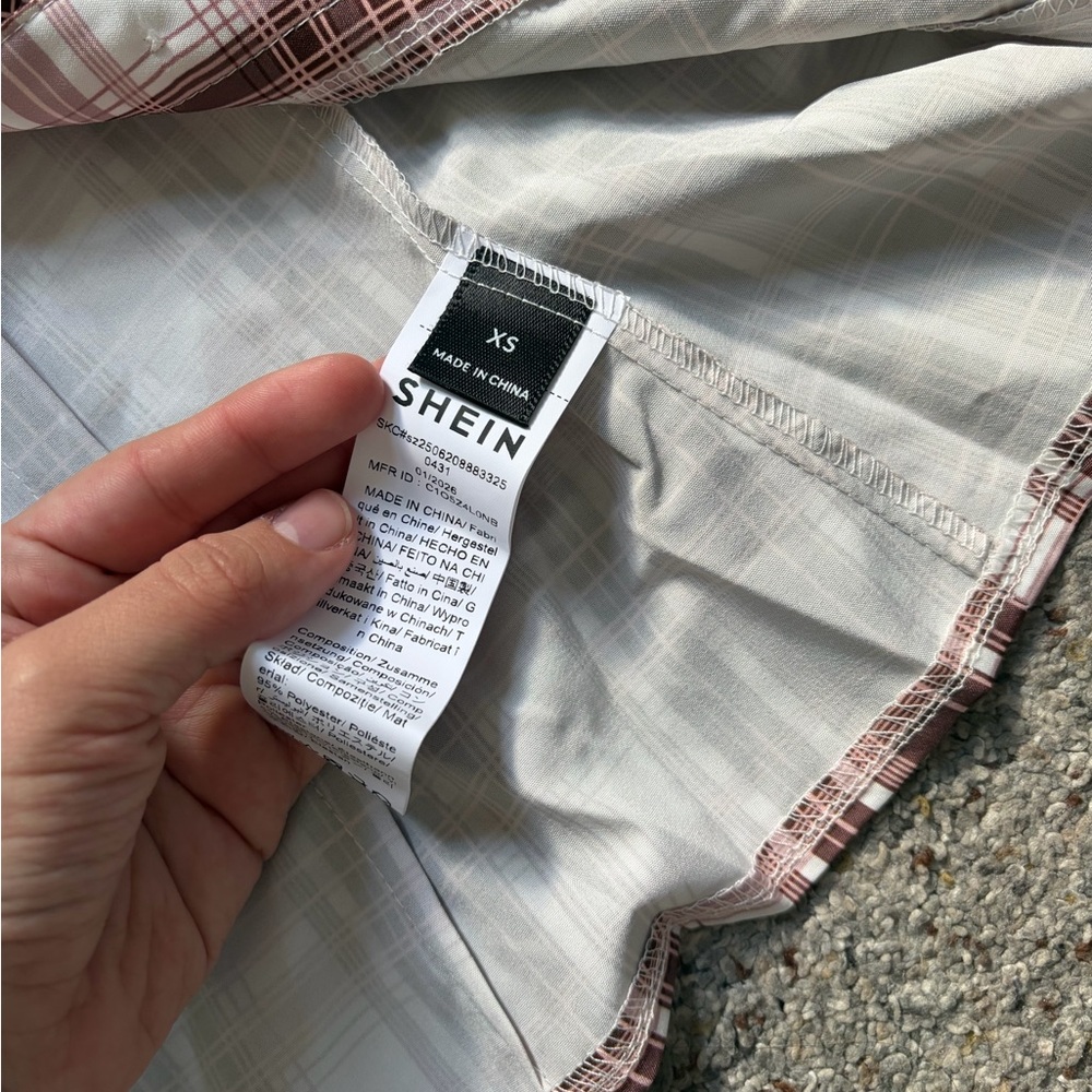 Brown and Pink Plaid Button-Down Shirt - Picture 4 of 4